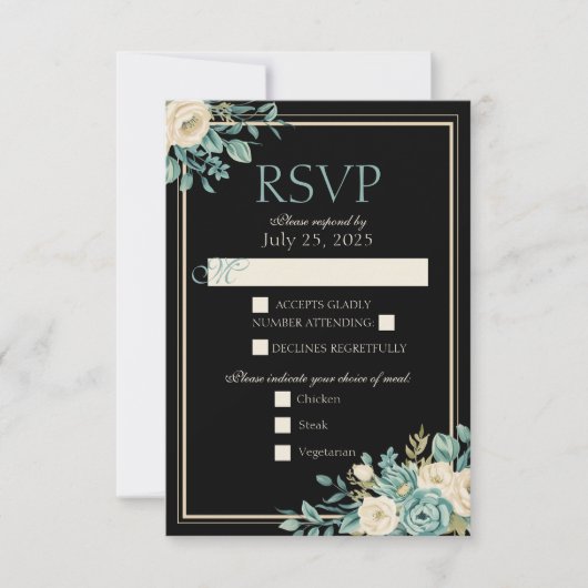 Carte de réponse florale formelle (Devant)