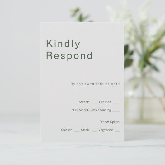 Carte de réponse florale gothique (Debout devant)