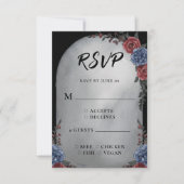 Carte de réponse florale gothique pour mariage sur (Devant)