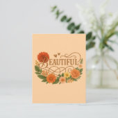 Carte de réponse florale magnifique | Or élégant (Debout devant)