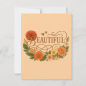 Carte de réponse florale magnifique | Or élégant (Dos)