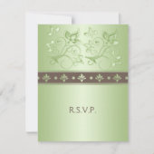 Carte de réponse florale Mocha et Menthe (Devant)