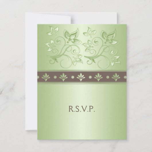 Carte de réponse florale Mocha et Menthe (Devant)