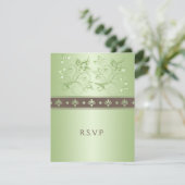 Carte de réponse florale Mocha et Mint (Debout devant)