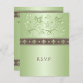 Carte de réponse florale Mocha et Mint (Devant / Derrière)