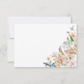 Carte de réponse florale moderne élégante (Dos)