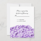 Carte de réponse florale monochromatique violet (Devant)