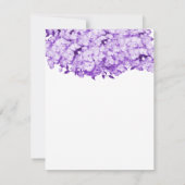 Carte de réponse florale monochromatique violet (Dos)