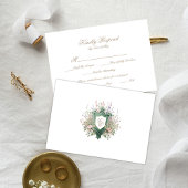 Carte de réponse Florale Monogramme Couronne de ma