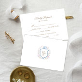 Carte de réponse Florale Monogramme de mariage