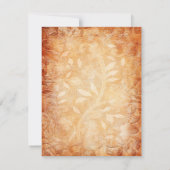 Carte de réponse florale orange et ivoire (Dos)