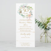 Carte de réponse florale pour les 50 ans de mariag (Debout devant)