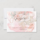 Carte de réponse florale Rose de corail pâle (Devant)