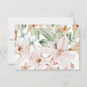 Carte de réponse florale rose élégante (Dos)