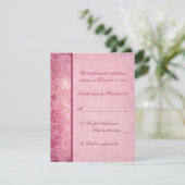 Carte de réponse florale rose Paisley (Debout devant)