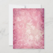 Carte de réponse florale rose Paisley (Dos)