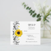 Carte de réponse florale tournesol (Debout devant)