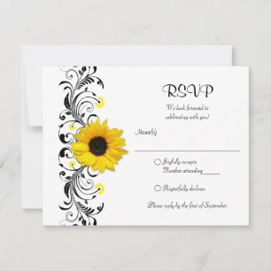 Carte de réponse florale Tournesol