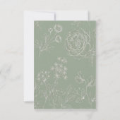 carte de réponse florale vert sauge, réponse aimab (Dos)