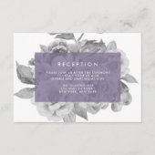 Carte de réponse florale vintage | Violet (Devant)