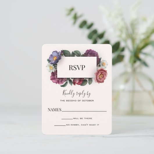 Carte de réponse Flore foncée (Debout devant)