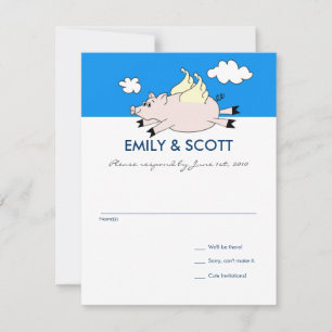 Carte de réponse Flying Pig