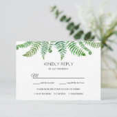 Carte de réponse fougères vertes (Debout devant)