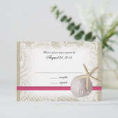 Carte de réponse Fuchsia pour le mariage sur la pl (Debout devant)