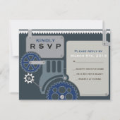 Carte de réponse GEARS Bar Bat mitzvah Invitation  (Devant)