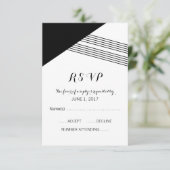 Carte de réponse géométrique blanche noire (Debout devant)