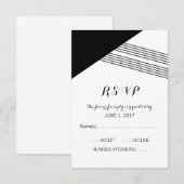 Carte de réponse géométrique blanche noire (Devant / Derrière)