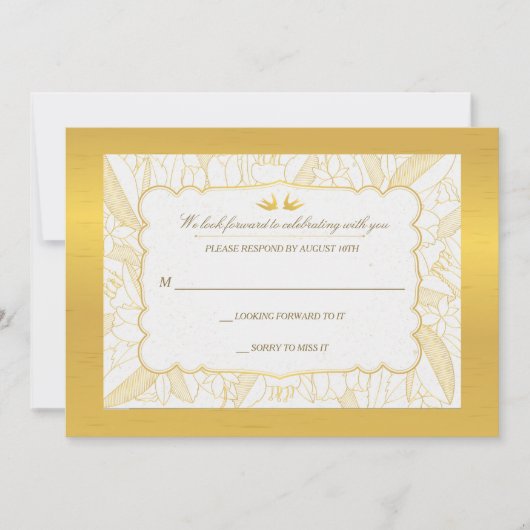 Carte de réponse Gold Flora Bliss (Devant)