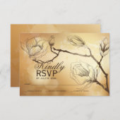 Carte de réponse Gold Magnolia (Devant / Derrière)