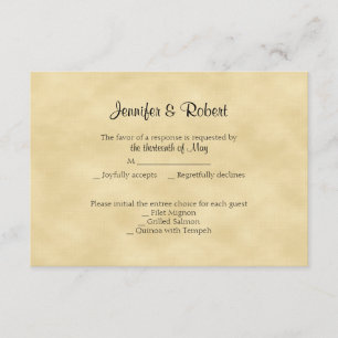 Carte de réponse Gold Parties scintillant 50th Ann