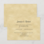 Carte de réponse Gold Parties scintillant 50th Ann (Devant / Derrière)