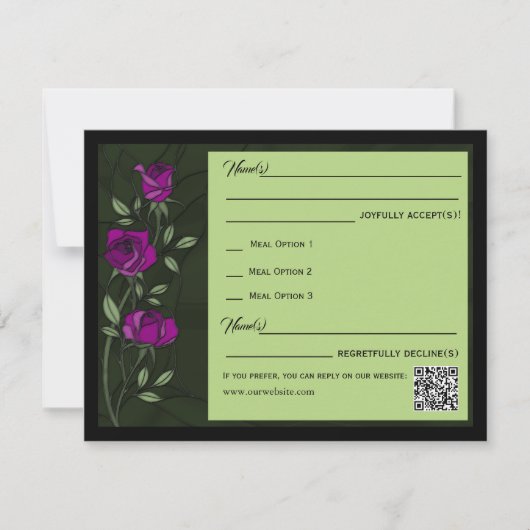 Carte de réponse Gothic Roses (Devant)