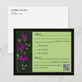 Carte de réponse Gothic Roses (Devant / Derrière)