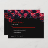 Carte de réponse gothique noire et rouge à motif f (Devant / Derrière)