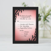 Carte de réponse gothique rouge brumeux avec choix (Debout devant)