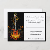 carte de réponse guitare bar mitzvah (Devant / Derrière)