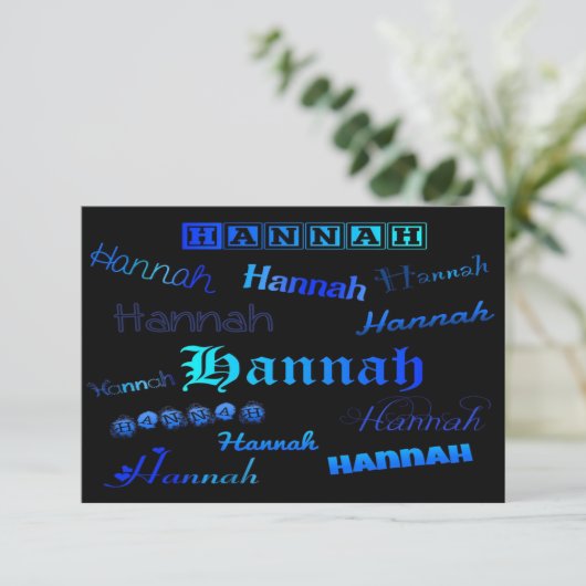 Carte de réponse Hannah (Debout devant)