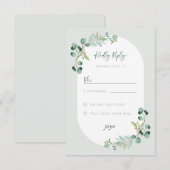 Carte de réponse HARLYN RSVP Eucalyptus Fête des m (Devant / Derrière)