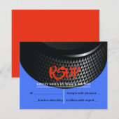 Carte de réponse HOCKEY PUCK Bar Bar Bar Mitzvah (Devant / Derrière)