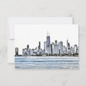Carte de réponse horizontale de Chicago Skyline (Dos)