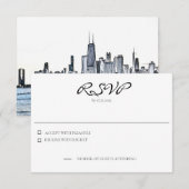 Carte de réponse horizontale de Chicago Skyline (Devant / Derrière)