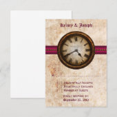 Carte de réponse Horloge Ancienne, Fuchsia (Devant / Derrière)