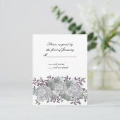Carte de réponse Hydrangea Bleu Douce Rustique (Debout devant)