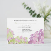 Carte de réponse Hydrangea rose (Debout devant)