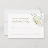 Carte de réponse Hydrangea Rose aquarelle (Devant)