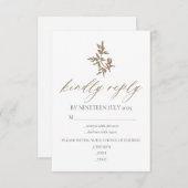 Carte de réponse incluse avec le faire-part de mar (Devant / Derrière)